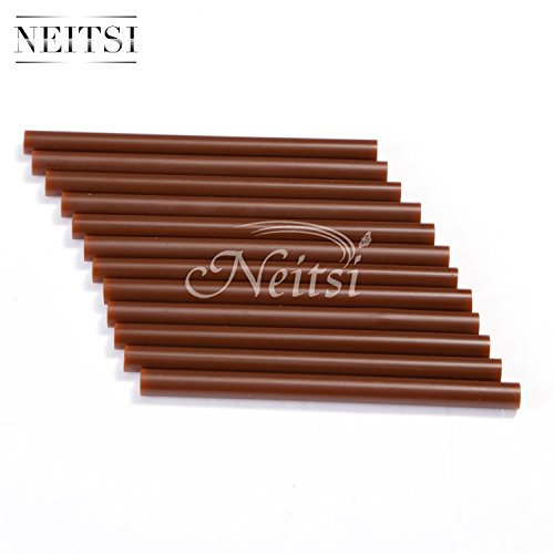 Neitsi Set of 12 Professional Hair Extensions Keratin Gun Bond Glue Sticks (Brown)