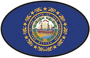 Amazon.com: Morgan Graphics New Hampshire State Flag Oval Sticker Decal