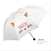 rngysdhj Umbrella,Sun Umbrella Umbrellas Creative Cat Pattern Three Folding Umbrella Lightweight Foldable Pocket Women Men Umbrellas for Rain