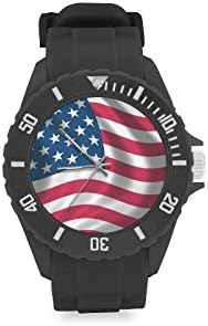Kids/Sons/Children Gifts US Flag American Flag Kid's Round Rubber Sport Watch