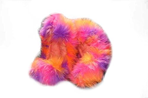 Figure Skating Fuzzy Soakers - 01GCF - Glitter Crazy Fur - Orange, Pink &amp; Purple