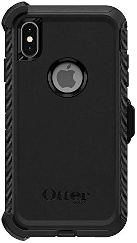 OtterBox Defender for iPhone Xs Max with Belt Clip Holster fits OtterBox with Tempered Glass Screen Protector - Black