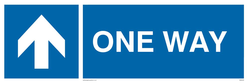 One way with up directional arrow Sign - 300x100mm - L31