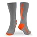 Athletic Half Cushioned Crew Socks | Basketball Player Design | Gray/Orange
