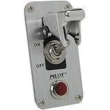 Pilot Automotive PL-SW52CR Performance Chrome Safety Cover Toggle Switch with Red Indicator Light
