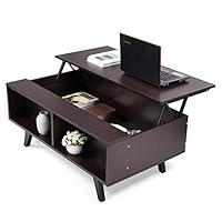 JAXSUNNY Lift Top Coffee Table 39.5" Modern Living Room End Table with Hidden Compartment Storage Shelf