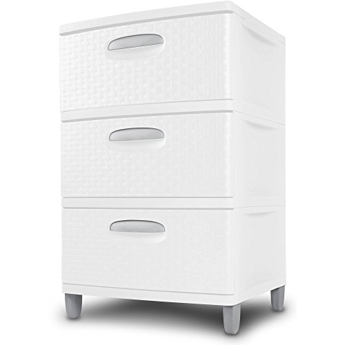Sterilite 3 Weave Drawer Unit, White