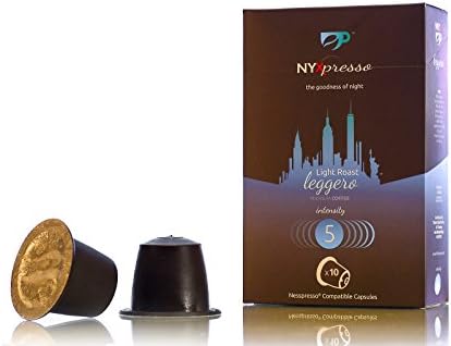 NYXpresso Leggero Intensity Level 5. Nespresso Compatible Capsules (60 Pods) – Fine, Fresh Ground Coffee Blend – Ecofriendly, Recyclable Cups – Rich, Bold Taste