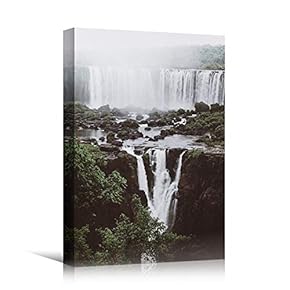 signwin Canvas Wall Art Mountain Waterfalls Landscape Multicolor...
