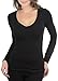 ToBeInStyle Women's Long Sleeve V-Neck T-Shirt - Medium - Black