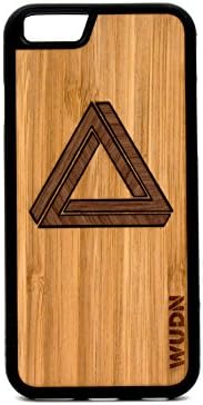 WUDN Handcrafted iPhone 7 Case, Geometric Multi Wood Inlay Triangle Design - Modern and Futuristic Inlay Concept, Made in The USA From 100% Real Locally Sourced Wood (iPhone 7)