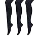 MANZI 1-3 Pairs Women's Girls' Basic Convertible Transition Ballet Dance Tights 40 Denier(Black,XL)