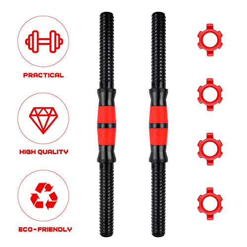 Garneck 16.5inch Threaded Dumbbell Handles,2pcs Adjustable Dumbbell Bar