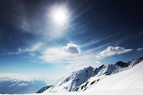 Sunny snowy mountains - Print on Canvas (35x24inch: Unframed)