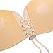 Self Adhesive Bra, Strapless Sexy Deep V Reusable Wing Shape Bra Backless Invisible Push Up Bra with Drawstring B