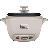 BLACK+DECKER 16-Cup Rice Cooker with Steaming Basket, Baked Stone | 16-cup rice cooker with ceramic pot, steamer basket and automatic keep warm for easy meals.