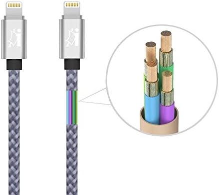 iProtect [5 Pack] 3ft USB Nylon Braided Lightning Fast Charging and Sync Cable for Apple iPhone 5 5s 5c SE, iPhone 6 6 Plus 6s 6s Plus, iPhone 7 7 Plus, iPhone 8 8 Plus, iPhone X, iPad - Silver