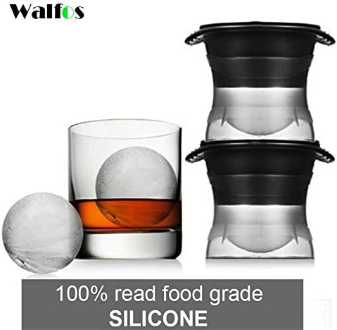 Sarvoday Silicone Ice Ball Maker Sphere Mold (2.5 inch, Black) - Set of 2