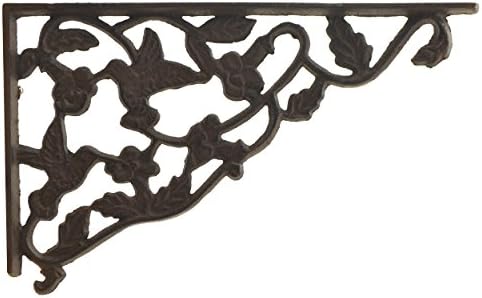 Shelf Bracket Hummingbird & Vine Cast Iron Wall Brace 11.75" Deep Heavy Duty