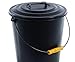 Fireplace Metal Hot Ash Covered Fireproof Bucket with Lid Black
