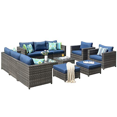 XIZZI Patio Furniture Sets Outdoor Sectional Sofa 12 Pieces No Assembly