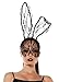 Starline Women's Lace Bunny Mask Headband Accessory, Black, One Size