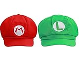 XCOSER Classical Super Bro Hat Cap for Halloween Costume Green and Red