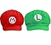 XCOSER Classical Super Bro Hat Cap for Halloween Costume Green and Red