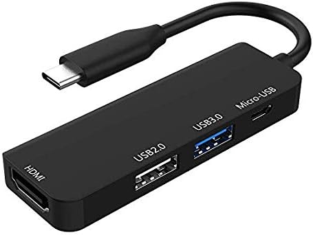 USB C Hub, USB Type-C adapter to HDMI with USB 3.0 & & USB 2.0 & 4 Ports HDMI 4K and Micro USB Power Input Charging Port For Macbook Smartphone More Type C Laptops