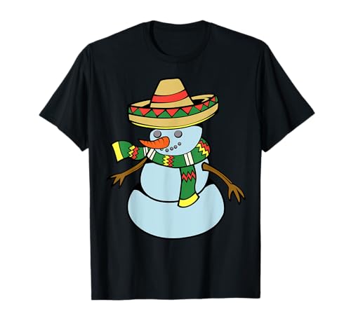 Snowman In A Sombrero Snowman In A Sombrero Illustration T-Shirt