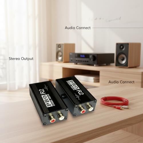 RCA Ground Loop Noise Isolator Kit + Stereo RCA Cable Included, 2 Channel Passive Noise Filter for DJ, Home Studio, Mixers and Car Audio, Eliminates Electric Buzzing and Noises