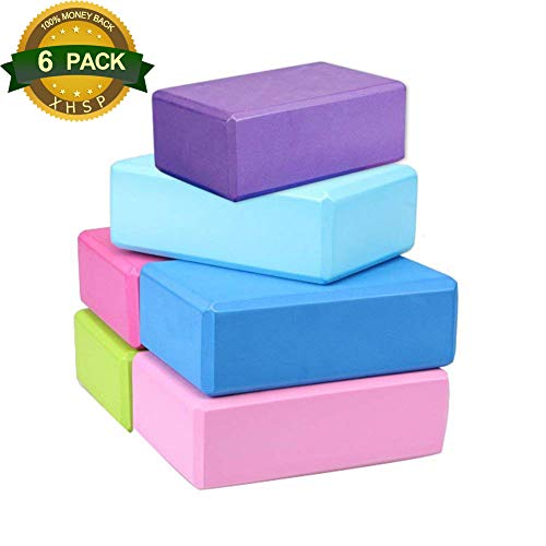 XIAOHESHOP XHSP High Density EVA Foam Bricks Yoga Foam Exercise Blocks,6 Packs