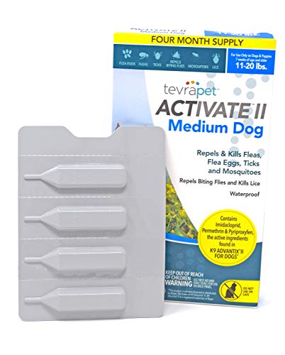 image for TevraPet Activate II Flea and Tick Topical for Dogs 11 lbs - 20 lbs, 4