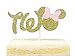 Gold And Pink Glitter Minnie Mouse Inspired Cake Topper for Two Years Old Birthday Best Seller