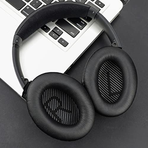 SoloWIT Almohadillas para Bose QuietComfort 35 (QC35) & Quiet Comfort 35II (QC35 II) Auriculares, Espuma de Alta Densidad y Cuero Proteico