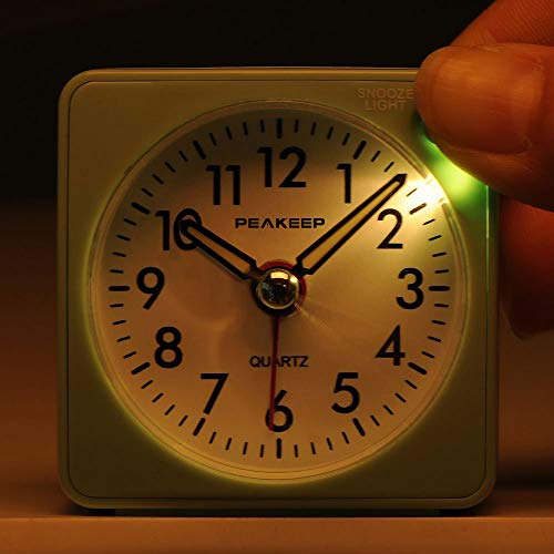 Peakeep Ultra Small, Battery Travel Alarm Clock With Snooze And Light