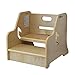 Little Partners Toddler Step Up Stool | Wooden Step Stool with 2 Position Height Adjustment for Kitchen, Bathroom and Nursery (Natural)