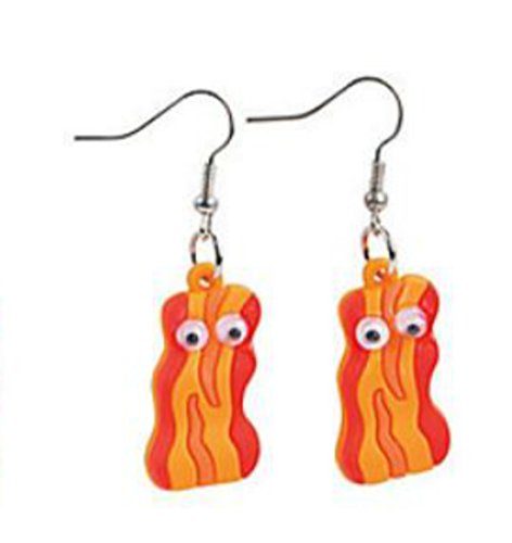 Bacon Googly Eye Yellow Earrings