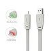 VOJO BASIC2 Micro USB Charging Cord Cable with Light [Grey], 4FT/1.2m High Speed 2.0 A Male to B Sync and Charge for Samsung Galaxy S5 S7 S6 Edge Note 4 5 HTC ONE M8 M9 LG G4 G5 G3, Canon Nikon Camera