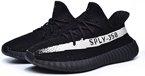 Men's Women's Breathable Mesh 350 V2 Sport Sneakers(Men US 9.5 D(M), Black/White)