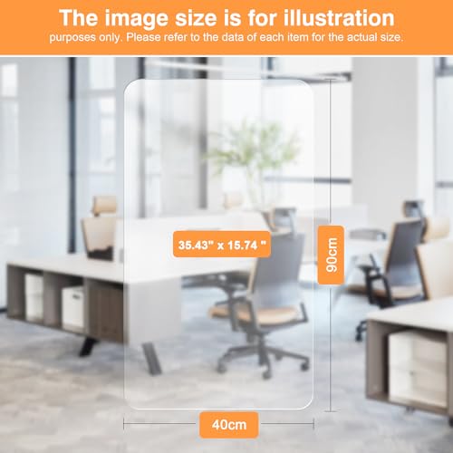 PUEAZU Large Transparent Desk Mat 90x40cm, Transparent Desk Protector PVC 1.5mm, Writing Mat Non-Slip Waterproof Desk Mat for Office/Home