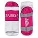 Inspirational Athletic Running Socks | Women's Woven Low Cut | Sparkle | Fuchsia,OneSize