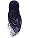 ChinFun 100% Cotton Keffiyeh Tactical Desert Scarf Military Arab Scarf Wrap Shemagh Navy
