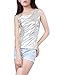 Allegra K Women's Halloween Shiny Party Club Cami Sparkly Metallic Tank Top X-Small Silver