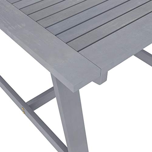 vidaXL Akazienholz Massiv Garten Esstisch Gartentisch Terrassentisch Holztisch Balkontisch Tisch Küchentisch Esszimmertisch Grau 88x88x74cm – Bild 5