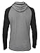 OLLIN1 Mens Long Sleeve Color Block Raglan Shirt with Hoodie