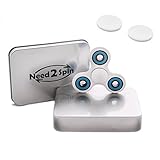 Fidget Spinner with Premium Quality Ceramic Bearings + Metal Box + Extra Caps, High Speed Non-3D Printed Hand Toy - Perfect for Stress, Anxiety Best Reducer by Need2Spin (White&Blue)