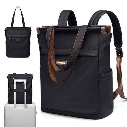 GOLF SUPAGS Convertible Laptop Bag, Laptop Backpack for Women, 15.6 Inch Laptop Casual Travel Bag for School, Travel, Work (Black)
