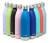 MIRA 25 Oz Stainless Steel Vacuum Insulated Water Bottle | Leak-Proof Double Walled Powder Coated Cola Shape Bottle | Keeps Drinks Cold for 24 Hours & Hot for 12 Hours | 750 ml Hawaiian Blue