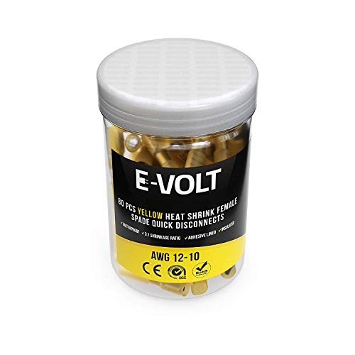 image for E-VOLT Female Spade Crimp Connectors – 80 PC 3:1 Polyolefin Heat Shr